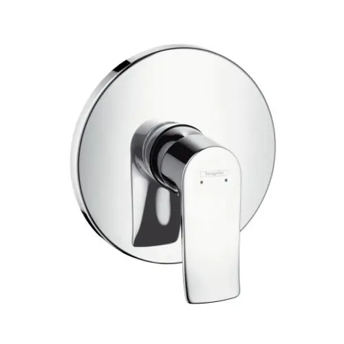Hansgrohe Einhebelmischer für Unterputzmontage in Chrom. Der Mischer besitzt ein schlichtes Design mit einem Hebel zum Regulieren von Wasser und Temperatur.